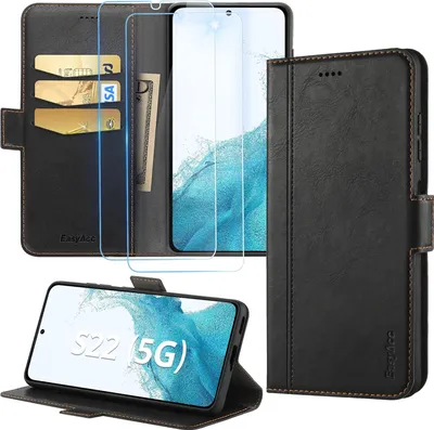 Produktbild von Hülle für Samsung Galaxy S22 schwarz geschlossen mit Klappe robust solide