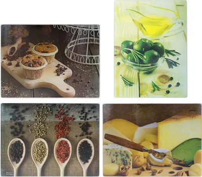 Image de Planche à découper en verre 40x30cm Planche de cuisine Planche à découper Plateau en verre, Variante:Fromage