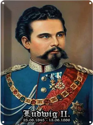 Produktbild von vianmo Blechschild 40x30 cm Portrait Nostalgie König Ludwig II