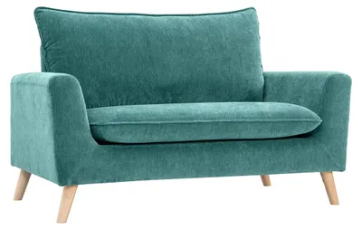Produktbild von Miliboo - Skandinavisches Sofa 2-Sitzer mit Samteffekt in Blaugrün JONAS