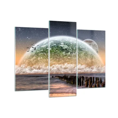 Produktbild von Bilder auf glas - Abstraktion Planet Erde Globus - 130x100cm - Glasbilder - Wandbilder - Kunstdruck - zum Aufhängen bereit - Wanddekoration aus Glas - Glas Bilder - Wandbild auf Glas - GCB130x100-0353