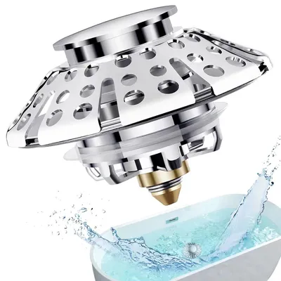 Produktbild von Pop Up Waschbeckenstöpsel mit Sieb, Badewannenstopfen, Haarfänger für Duschabflüsse,Abflussstopfen für Badewannenabflusslöcher mit 3.7-4.5cm