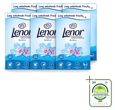 Produktbild von 6 x Lenor Trocknertücher Aprilfrisch - 34 Stück - Großpackung - 6 Stücke