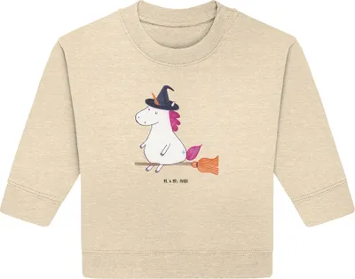 Produktbild von Mr. & Mrs. Panda Organic Baby Pullover Einhorn Hexe 6. - 12. Monat - Natural Raw - Geschenk, Bullover, Frau, Freundin, Einhörner, Teufel, Engel, Unicorn