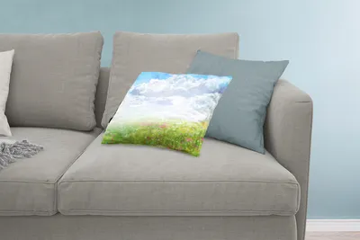 Produktbild von MuchoWow® Zierkissen Sofakissen Wohnzimmer Dekokissen 60x40 cm Aquarell - Blumen - Landschaft - Kopfkissen - Polster mit Foto