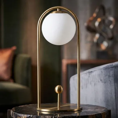 Obrázok produktu pre Stolová lampa s guľou z bieleho skla ø 21x47 cm