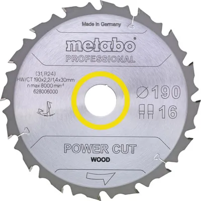 Produktbild von Metabo Sägeblatt power cut wood - professional, 210x30, Z16 FZ 25°