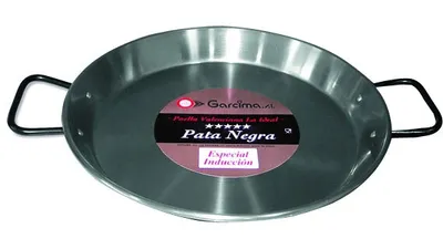 Produktbild von Garcima Paellera PATA Negra Pulida Bratpfanne, 34 cm max. Durchmesser, emailliert, Induktionsherd-geeignet