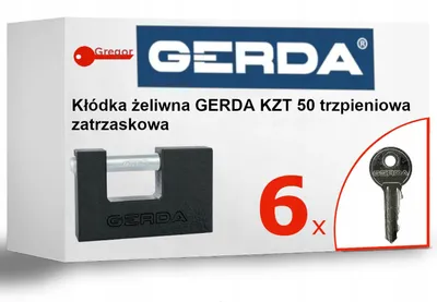Produktbild von Gerda KZT50 Einbruchhemmendes Schließbügel-Vorhängeschloss + 6 Schlüssel