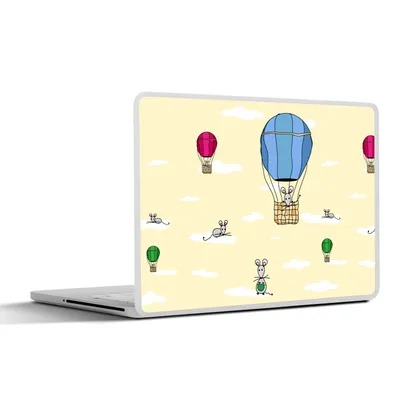 Produktbild von MuchoWow® Laptop Aufkleber Sticker Cover Muster - Maus - Luftballon 25x18 cm - Laptop-Deko