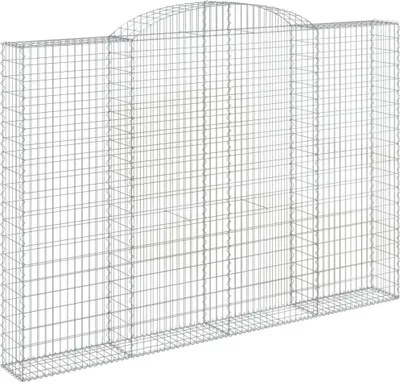 Produktbild von vidaXL Gabione mit Hochbogen 300x30x200/220 cm Verzinktes Eisen