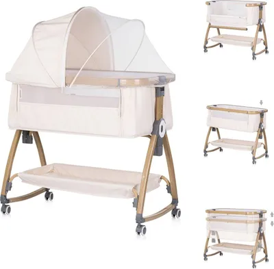 Produktbild von Chipolino Beistellbett Charisma Matratze höhenverstellbar Räder Ablagefach Gurt