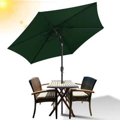 Produktbild von Hengda Sonnenschirm Rund,Kurbel Knickbar Eisen Balkonschirm Marktschirm,neigbar,270cm,Grün
