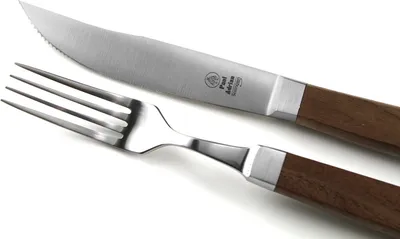 Produktbild von Paul Adrian Solingen Steakbesteck 2tlg. Steak Messer Gabel Grillbesteck Pizzabesteck Set Walnuss