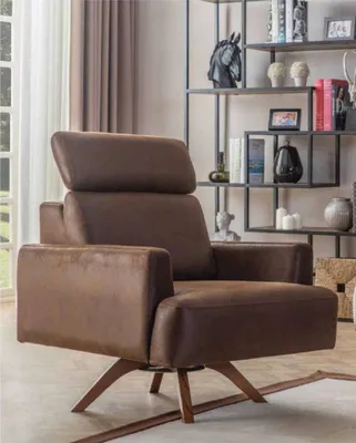 Produktbild von Sessel Ohrensessel Cocktailsessel Kunstleder Wohnzimmer Braun Sitzer