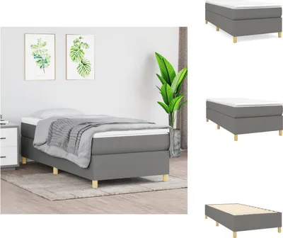 Immagine prodotto di vidaXL Letto a molle insacchettate grigio scuro 90x190 cm in tessuto - Letti e strutture letto