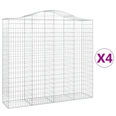 Produktbild von Gabionen mit Hochbogen 4 Stk. 200x50x180/200cm Verzinktes Eisen