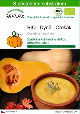 Obrázek produktu pro SAFLAX - BIO - Dýně - Ořešák - Cucurbita moschata - 6 Semena - S pěstebním substrátem bez klíčků