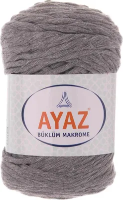 250g Strickgarn Büklüm Makrome Baumwollgarn hellgrau