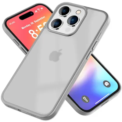 Obrázok produktu pre NALIA Matné puzdro na iPhone 16 Pro – nárazuvzdorný TPU okraj a polopriehľadné – FUZION (puzdro proti odtlačkom prstov) – značka z Berlína – titánovo šedá