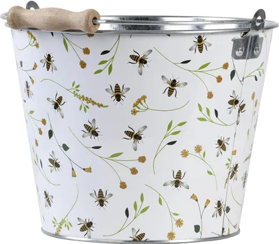 Produktbild von Esschert Design Eimer Blumen- und Bienenmuster 5 Liter