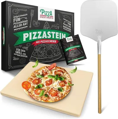 Produktbild von Pizzasteen für Ofen und Gasgrill - Ideal für knusche Pizza's und Brot