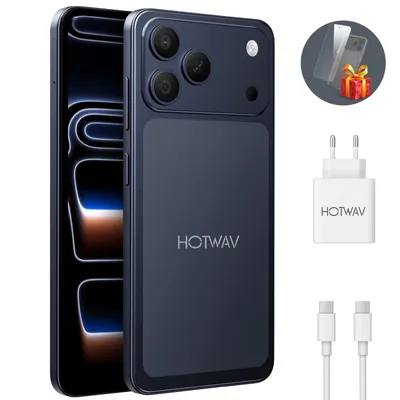 Produktbild von HOTWAV A17 Pro Max Smartphone, 12+128 GB/1 TB Handy, 5160-mAh-Akku, Smartphone ohne Vertrag, Android 16 handy, 120 Hz, Dual-SIM, Schwarz