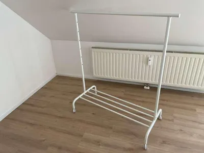 Zdjęcie produktu dla IKEA RIGGA wieszak na ubrania, biały, metal, biały, 111 x 51 x 126 cm