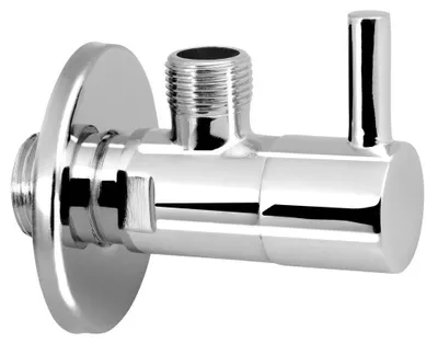 Productafbeelding van Aqualine hoekventiel, bolvormig, 1/2" x 3/8", rond, chroom