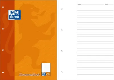Produktbild von Oxford Klausurenblock Schule 5er Pack A4 liniert