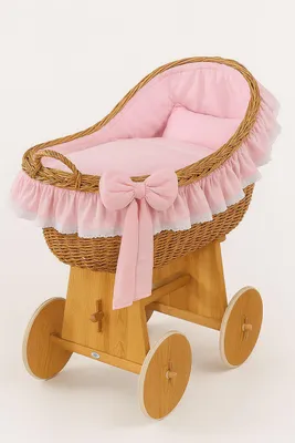 Image de MY SWEET BABY Lit de Bébé en Fibre Naturelle Rose avec Matelas PREMIUM et Base en Bois