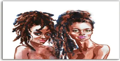 Produktbild von Coloray Acrylbild 100x50  Wandbild Acrylbilder Kunst Schönheit afrikanische Frauen