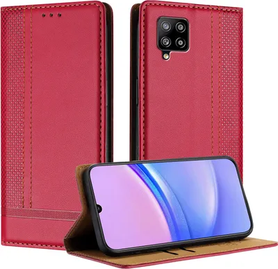 Immagine prodotto di Custodia per Samsung Galaxy A42 5G in pelle con funzione stand rosso