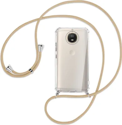 Produktbild von Handykette Backcover-Schutzhülle mit Band (Metall silberfarben) für Motorola Moto G5S - caramel