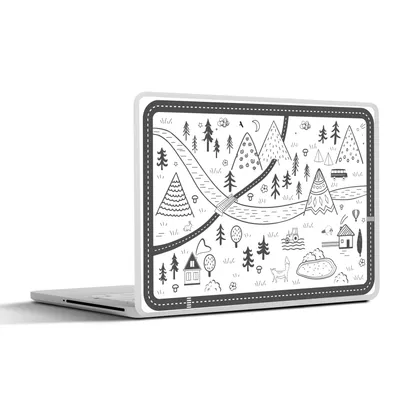 Produktbild von MuchoWow® Laptop Aufkleber Sticker Cover Zeichnung - Berge - Kinder - Illustration 30x21 cm - Sticker für Laptop - Selbstklebend