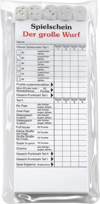 Produktbild von Würfelspiel "Der große Wurf" im Etui Weiß