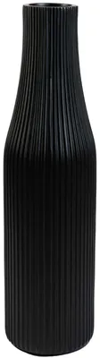 Produktbild von Bodenvase Fiberglas 20x80 cm Schwarz Matt