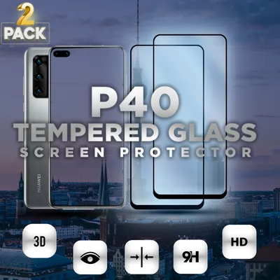 Zdjęcie produktu dla 2-pak Huawei P40 - szkło hartowane 9H - wysokiej jakości osłona ekranu 3D