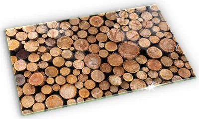 Produktbild von Glas Grabkerzen Untersetzer Motiv Gummifüße - 52x30 cm - Baumstämme