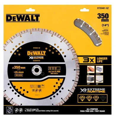 Zdjęcie produktu dla Segmentowa tarcza diamentowa DeWALT, 350 mm DT20461 DT20461