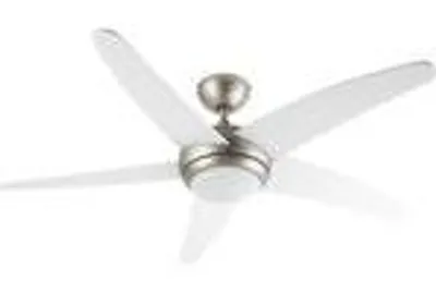 Produktbild von Klarstein Bolero - 2-in-1-Deckenventilator 134cm durchmessender Ventilator, Leuchte 55W Leistung, Holzflügel, Fernbedienung, 50 dB, 3 Drehgeschwindigkeiten: schnell, mittel, langsam, weiß