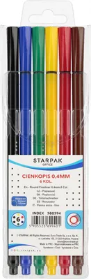 Produktbild von Dünne Stifte 6 Farben 0,4 mm Starpak