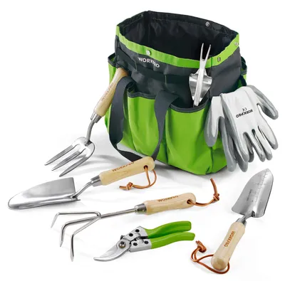 Produktbild von WORKPRO Gartenwerkzeug Set, 8 in 1 Gartengeräte mit Aufbewahrungstasche, aus Ede