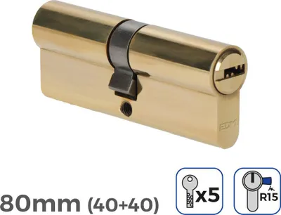 Image de Cylindre Porte 80mm Edm Haute Sécurité 5 Clés - Edm