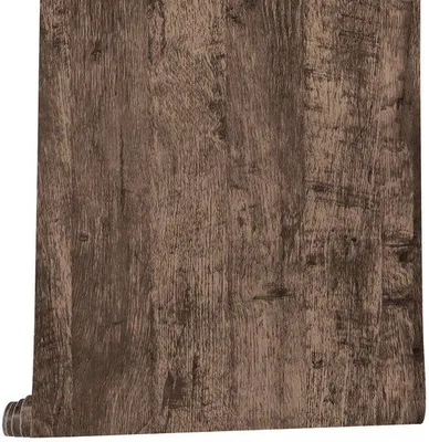 Immagine prodotto di Pellicola autoadesiva effetto legno marrone scuro per mobili e decorazioni