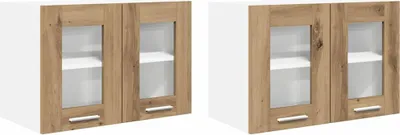 Obrázok produktu pre vidaXL Nástenná skrinka, 2 kusy, drevotrieska, Imitácia "Artisan dub"