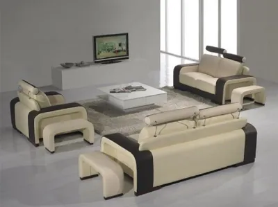 Produktbild von 2 Sitzer Sofa Couch Polster Couchen Sofas mit Hocker JVmoebel