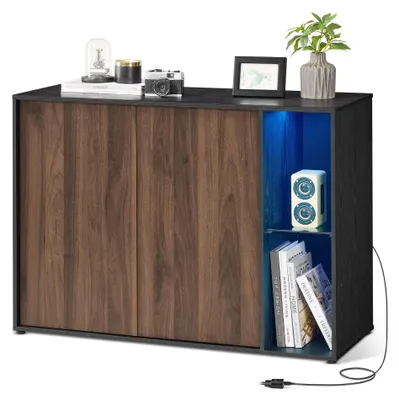 Produktbild von Sideboard Kommode - Aufbewahrungsschrank - Wohnzimmer - Selbstmontage - Wohnmöbel - Braun