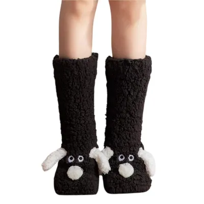 Produktbild von Kuschelsocken Damen Flauschige Socken Flauschig Warme Haussocken, Schwarz