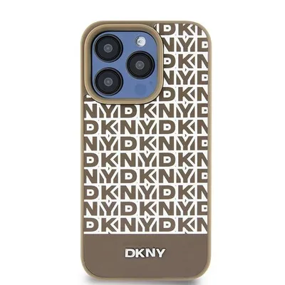Obrázek produktu pro Etui Dkny Leather Printed Pattern Metal Logo Magsafe Na Iphone 15 / 14 / 13 - Brązowe